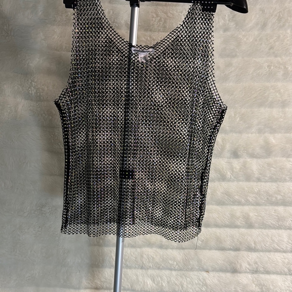 Mesh Black Sleeveless Top